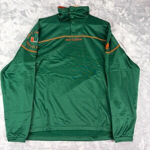 NEW Miami Hurricanes Adidas Aeroready Quarter-Snap Pullover Mens Medium NWT